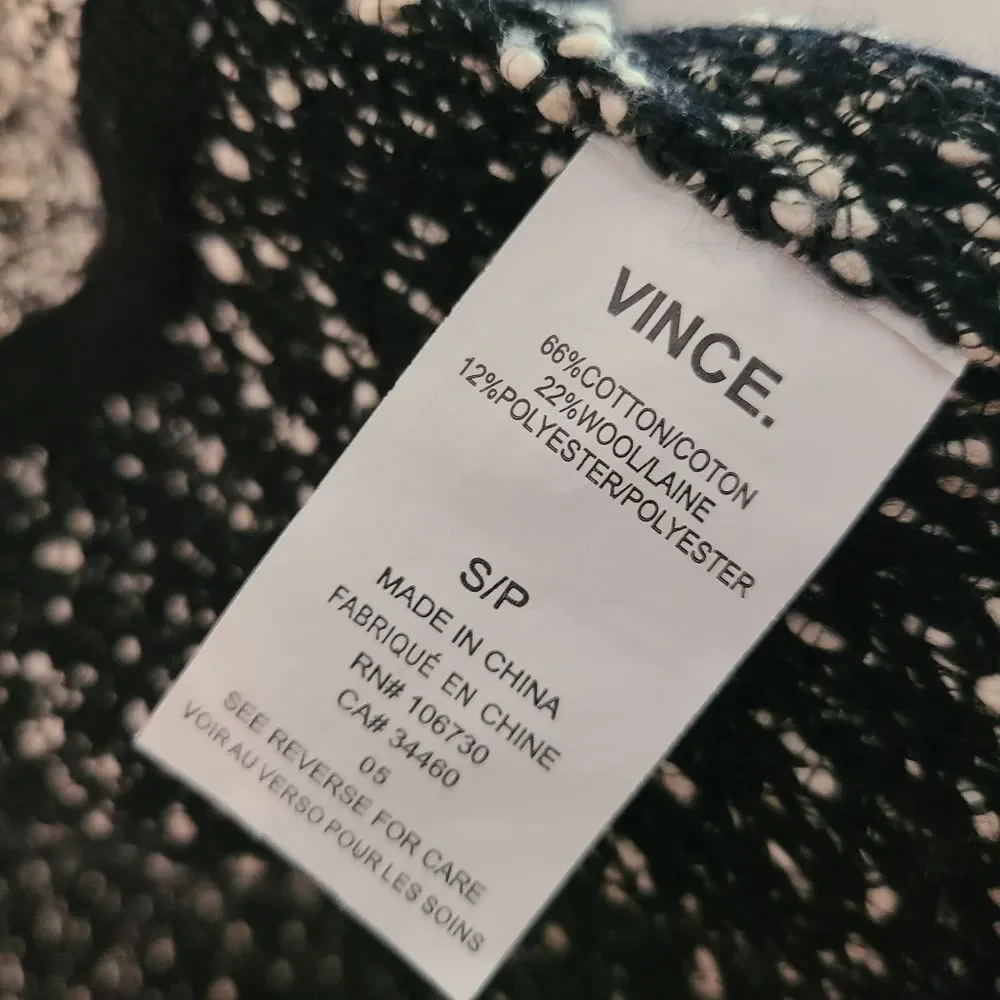 Vince Patchwork Knit Cardigan Sweater Coat Sz Small S
